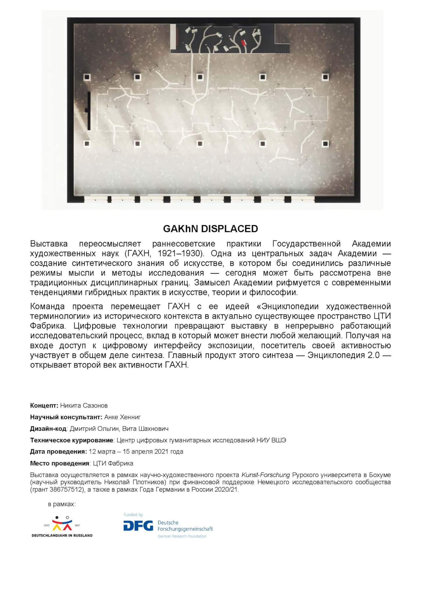 Краткий анонс выставки «GAKhN DISPLACED», Москва 2021 г.